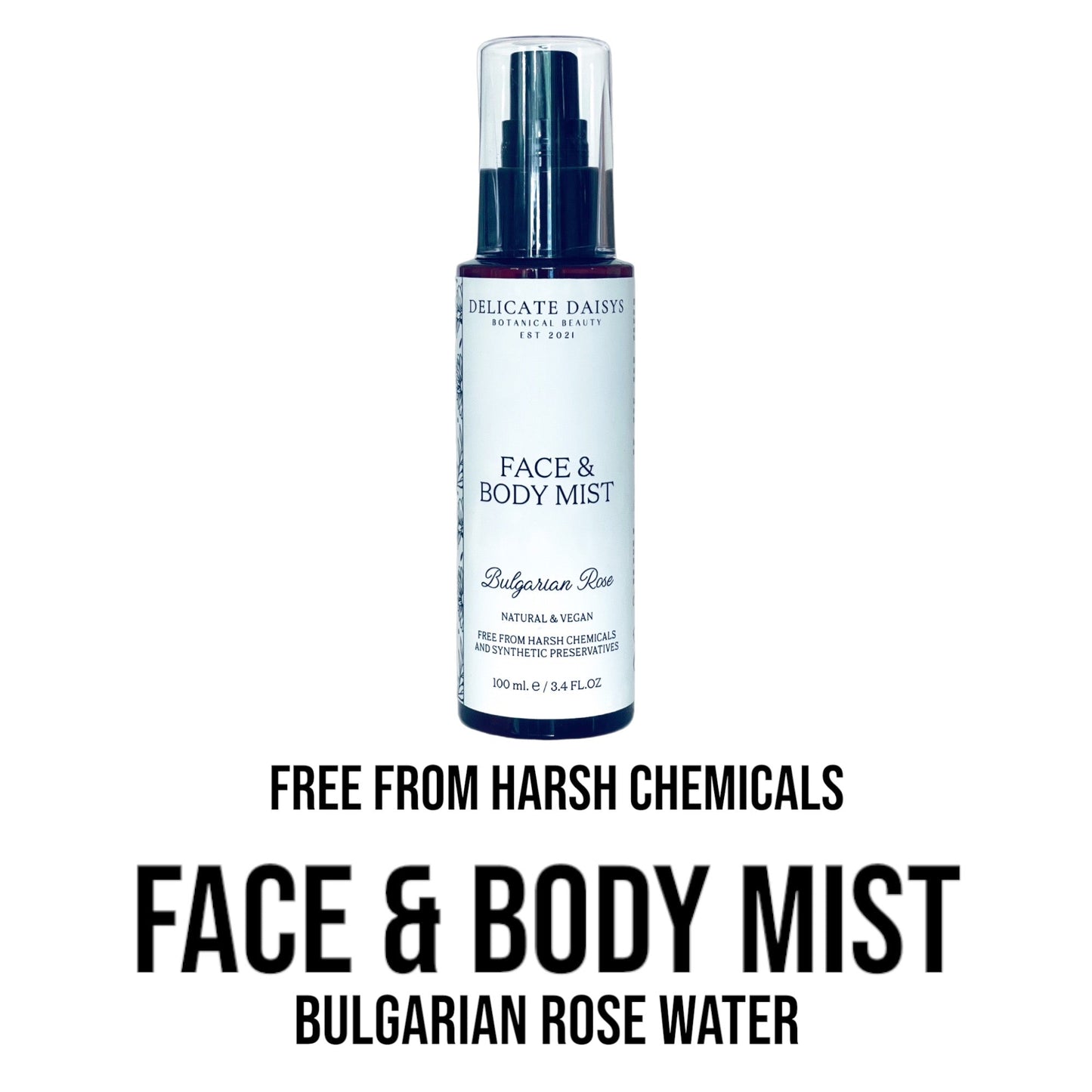 Bulgarian Rose Water Face, Hair & Body Mist Spray - Delicate Daisys Botanical Beauty