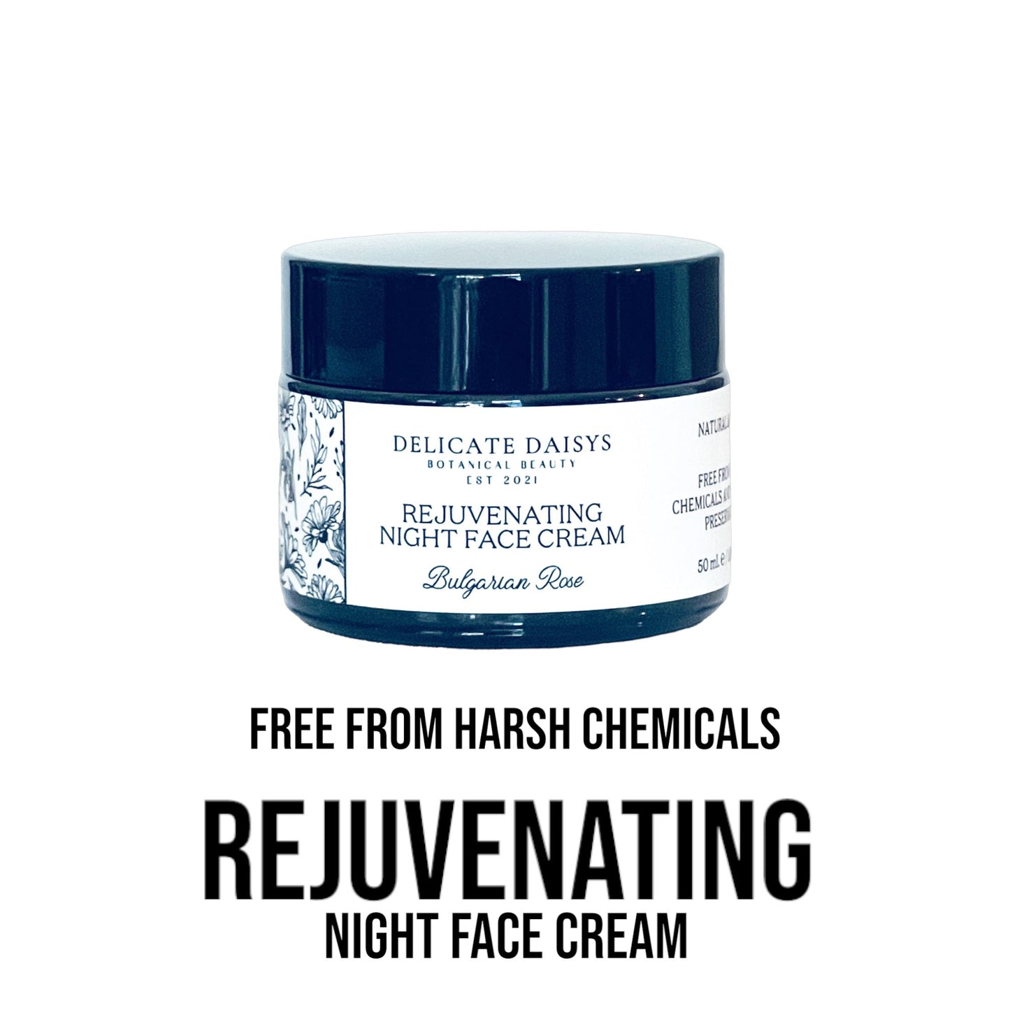 Rejuvenating Night Face Cream Bulgarian Rose - Delicate Daisys Botanical Beauty